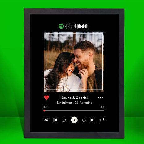 Site - Imagens página produto - Quadro SPOTIFY 2 - moldura preta - Casal 1 - 30x40
