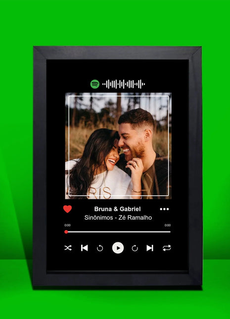 Site - Imagens página produto - Quadro SPOTIFY 2 - moldura preta - Casal 1 - 20x30