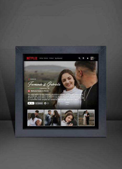 Site - Imagens página produto - Quadro NETFLIX 1 - moldura preta - Casal 1 - 20x20