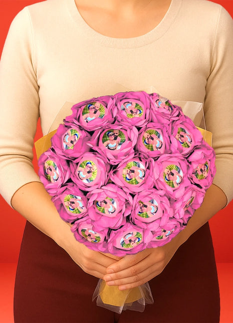 Site - Capa produto - Buquê 7 - 19 Botões com foto - Rosa