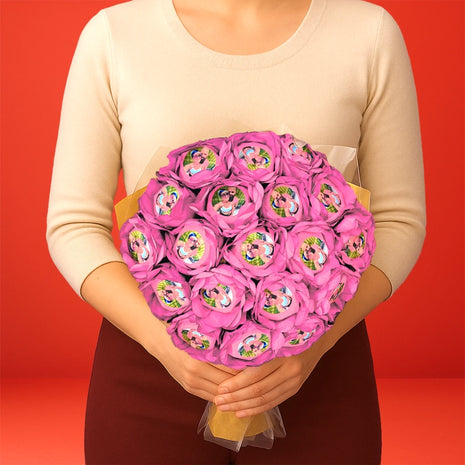 Site - Capa produto - Buquê 7 - 19 Botões com foto - Rosa