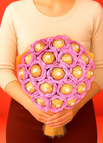 Buquê Ferrero Rocher / Flores Rosas / 19 unidades