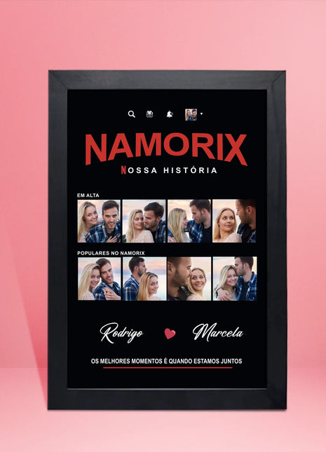 Site - Imagens página produto - Quadro NAMORIX 2 - moldura preta - Casal 3 - 20x30