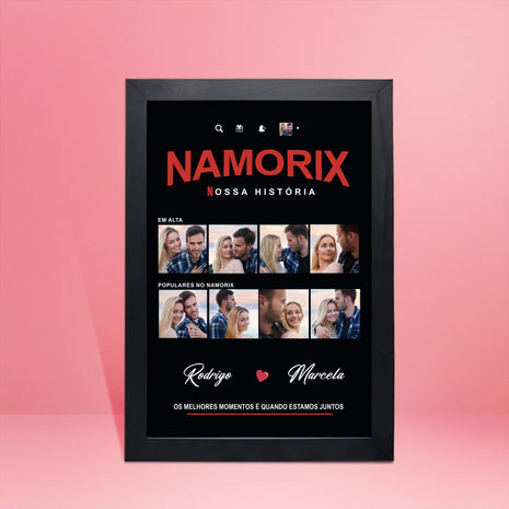 Site - Imagens página produto - Quadro NAMORIX 2 - moldura preta - Casal 3 - 20x30