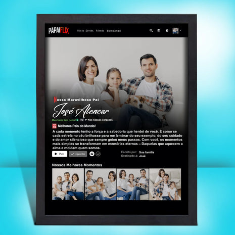 Site - Imagens página produto - Quadro PAPAIFLIX 1 - preto - Fernando Teixeira - 30x40