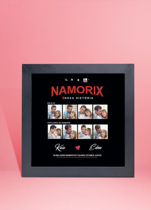 Site - Imagens página produto - Quadro NAMORIX 2 - moldura preta - Casal 1 - 20x20