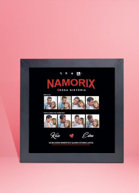 Site - Imagens página produto - Quadro NAMORIX 2 - moldura preta - Casal 1 - 20x20