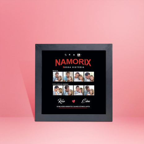 Site - Imagens página produto - Quadro NAMORIX 2 - moldura preta - Casal 1 - 20x20