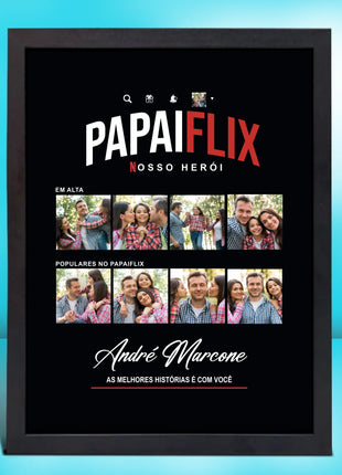 Site - Imagens página produto - Quadro PAPAIFLIX 2 - preto - Fernando Teixeira - 30x40