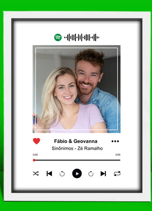 Site - Imagens página produto - Quadro SPOTIFY - moldura branca - Casal 2 - 30x40